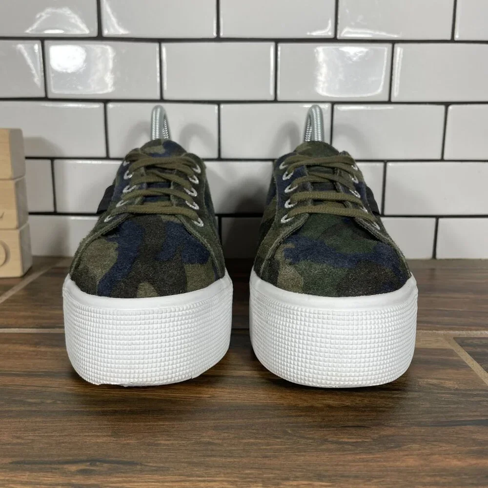 Superga 2790 Womens Size 7 Shoes Camo Suede Low Top Lace Up Platform Sneaker